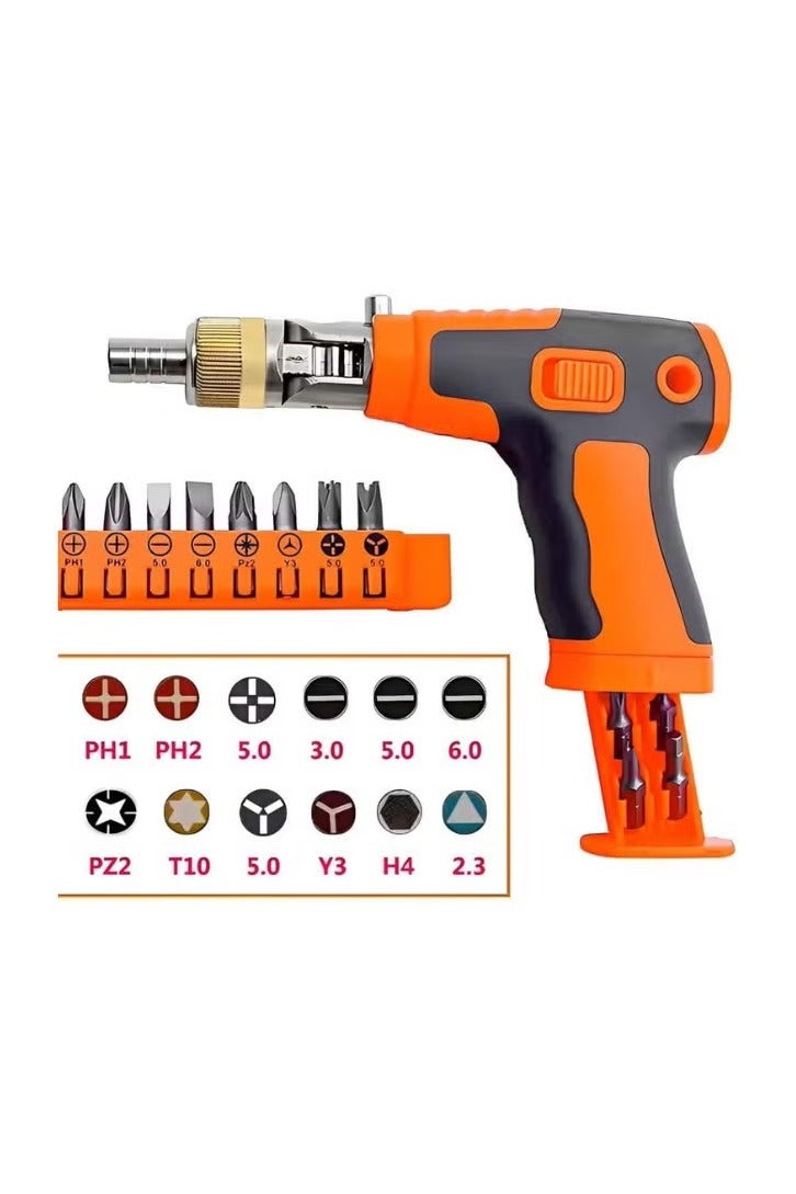 16-in-1 Magnetic Ratchet Screwdriver Set with 180° Rotating Handle and Storage Case - Image 2