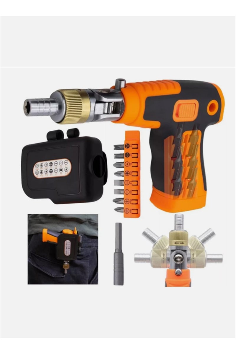 16-in-1 Magnetic Ratchet Screwdriver Set with 180° Rotating Handle and Storage Case - Image 4