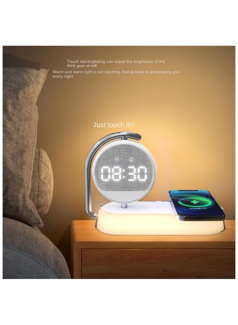 Beauenty 15W Wireless Chargers Stand 4 In1 LED Digital Alarm Clock Fast Charging Dock Station Compatible with iPhone Xiaomi Samsung - Image 3