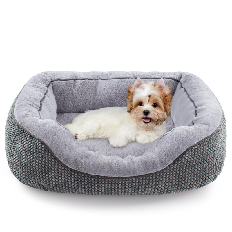 INVENHO Small Dog Bed for Small Dogs, Cat Beds for Indoor Cats Washable, Orthopedic Dog Bed, Warming Soft Calming Sleeping Puppy Bed Durable Pet Bed with Anti-Slip Bottom S(20"x19"x6") - Image 1