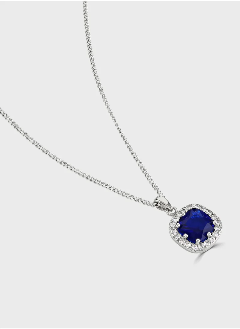 باكلي لندن Sapphire Cushion Halo Pendant