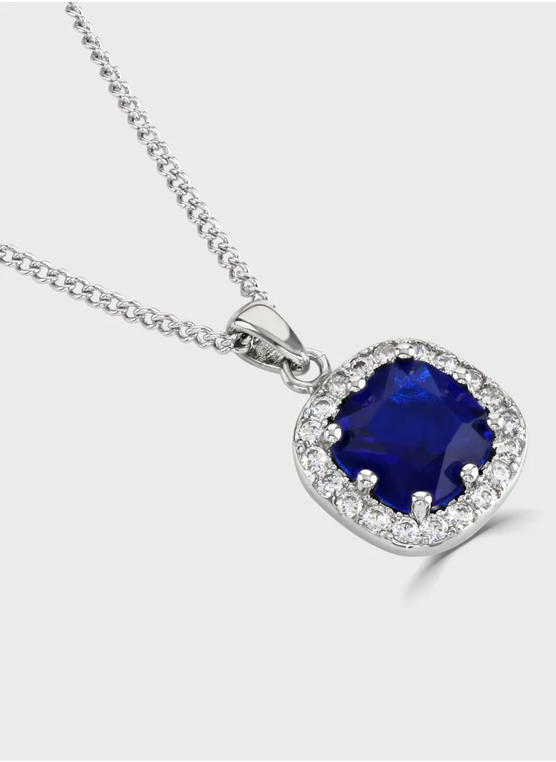 باكلي لندن Sapphire Cushion Halo Pendant