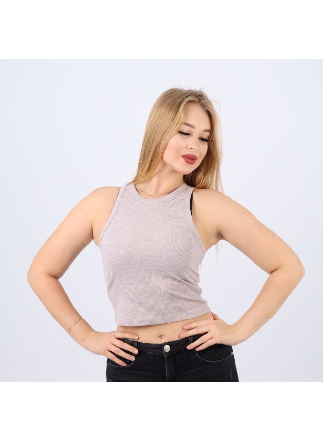 zecotex  Women’s Cotton Ribbed Sleeveless Crop Top - Image 5