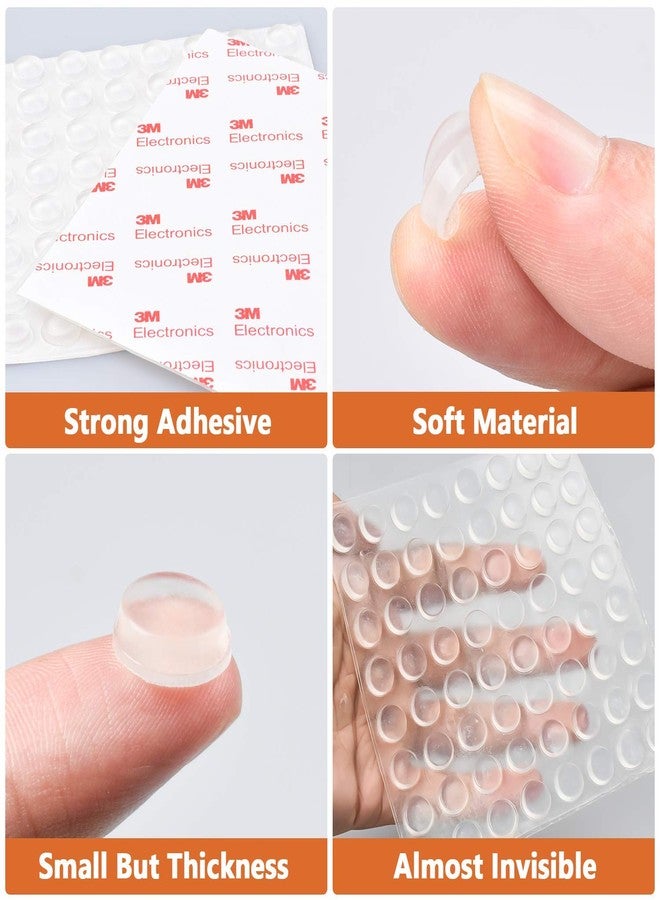 BAIPOK Cabinet Bumpers 200 PCS Clear Self Adhesive Rubber Bumpers Pads, Clear Cupboard Door Bumpers Sound Dampening, Stopper Bumper Pads for Drawers, Laptop - Image 3