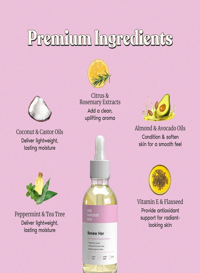 Her Fantasy Box Renew Her | Natural Rejuvenating Yoni Oil for Dark Spots, Ingrown Hair, and Skin Brightening - Nourishing, Moisturizing Formula for All Skin Types - Image 5