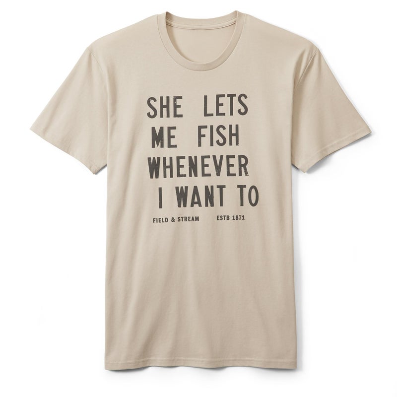 Field & Stream Mo Fish Short Sleeve Tee Shirt, Cream, X-Large - Image 1