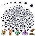 Lifetop 1200PCS Black Wiggle Googly Eyes Self Adhesive Small Large Googly Eyes 5mm 6mm 8mm 10mm 12mm 15mm 18mm 20mm for DIY Crafts Doll Making Holiday Decorations - Image 2