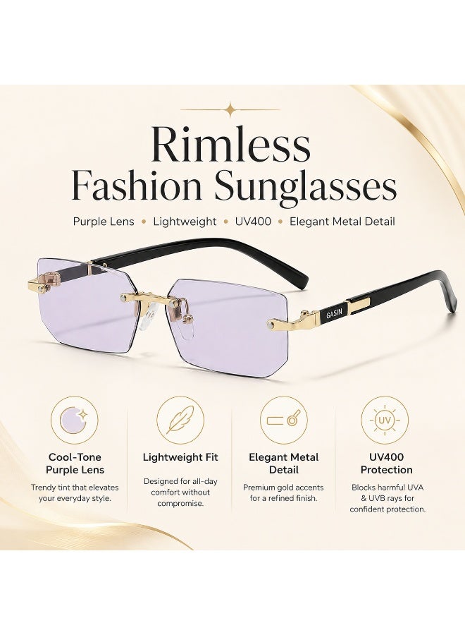 Gasin New Rimless Fashion Trend Sunglasses Personalized Sunglasses UV Protection Unisex - Image 2