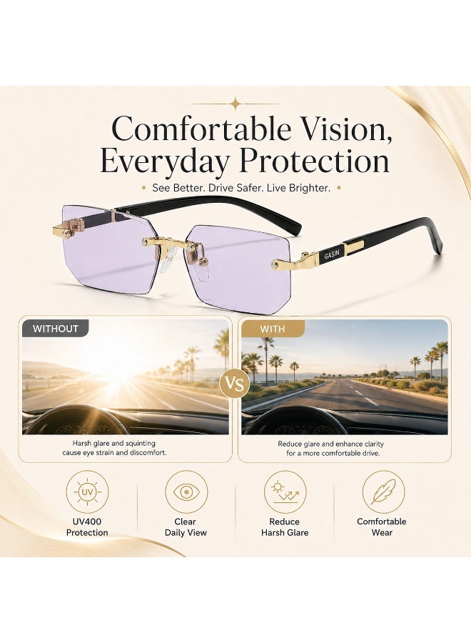 Gasin New Rimless Fashion Trend Sunglasses Personalized Sunglasses UV Protection Unisex - Image 3