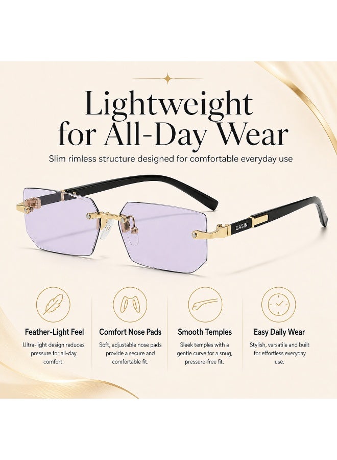 Gasin New Rimless Fashion Trend Sunglasses Personalized Sunglasses UV Protection Unisex - Image 4