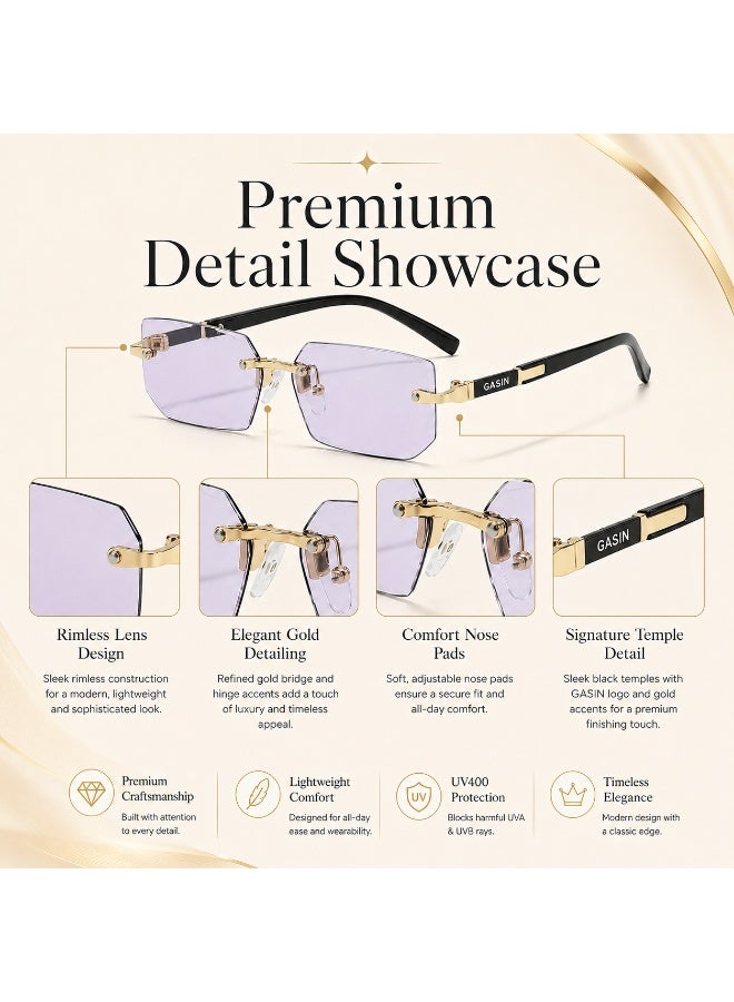 Gasin New Rimless Fashion Trend Sunglasses Personalized Sunglasses UV Protection Unisex - Image 5
