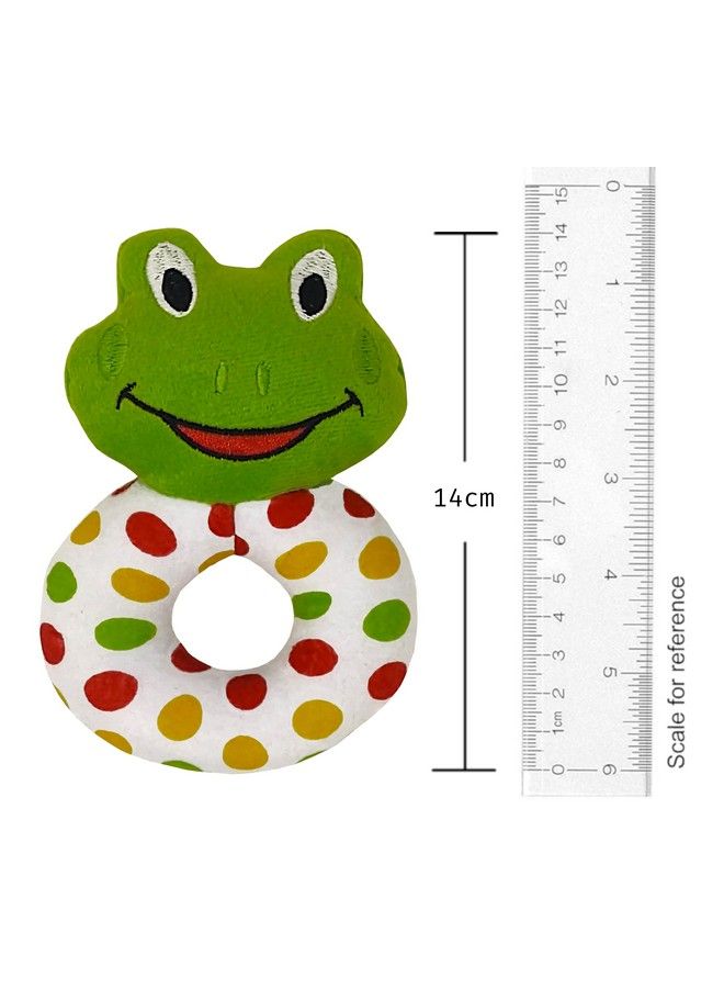 Pikipo Froggy Face Rattle Soft Toy With Round Handle (Green) - Image 3