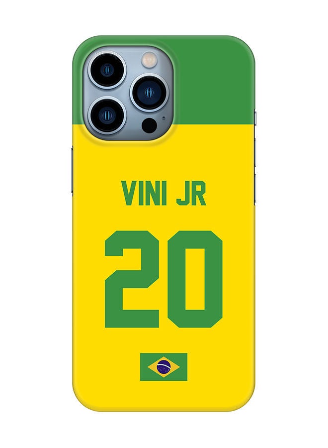 Stylizedd Slim Cover for Apple iPhone 13 Pro Case Snap Classic Series Mobile Cover Hard PC Shield Matte Finish Print -Brazil-Player-Vini Jr - Image 1