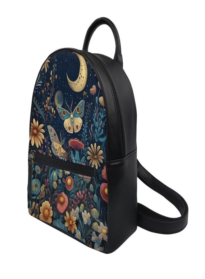 Freewander Small Backpack Purse for Women Vintage Mini Backpack for Teen Girls College School Bookbag with Zipper Travel Shoulder Bag Casual Daypack, Butterfly Moon Print - Image 2