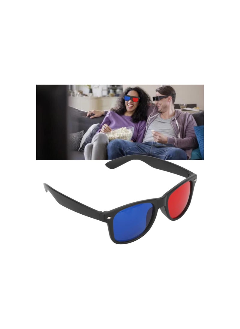 Generic - Red Blue 3D Glasses,Plastic Frame Resin Lens Glasses for Viewing Movie Games,Compatible with TV Projectors,Lightweight Stereoscopic Lens Glasses - Image 1