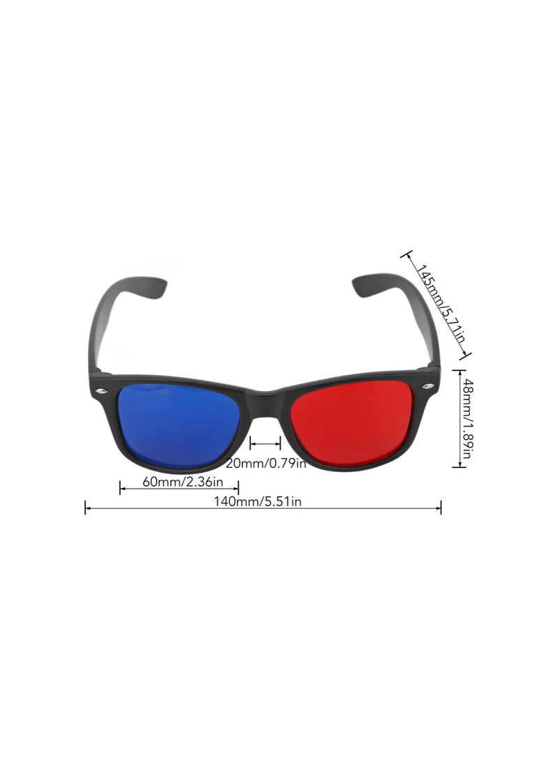 Generic - Red Blue 3D Glasses,Plastic Frame Resin Lens Glasses for Viewing Movie Games,Compatible with TV Projectors,Lightweight Stereoscopic Lens Glasses - Image 1