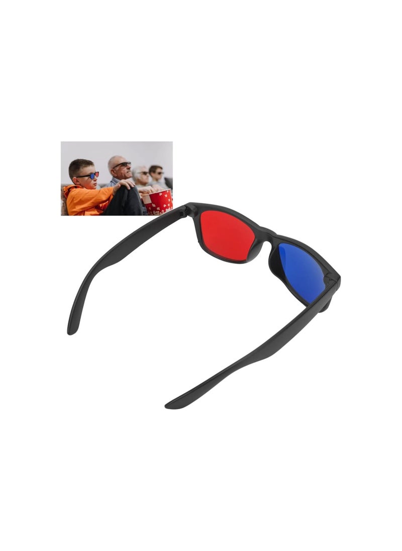Generic - Red Blue 3D Glasses,Plastic Frame Resin Lens Glasses for Viewing Movie Games,Compatible with TV Projectors,Lightweight Stereoscopic Lens Glasses - Image 1
