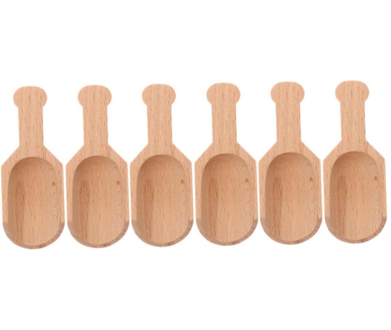 Small Wooden Salt Spoon - Mini Wood Spoon With Short Handle, Perfect for Small Jars of Jam, Spices, Condiments, Seasoning, Sugar, Honey, Coffee, Tea, Mustard, Ice Cream, Milk Powder