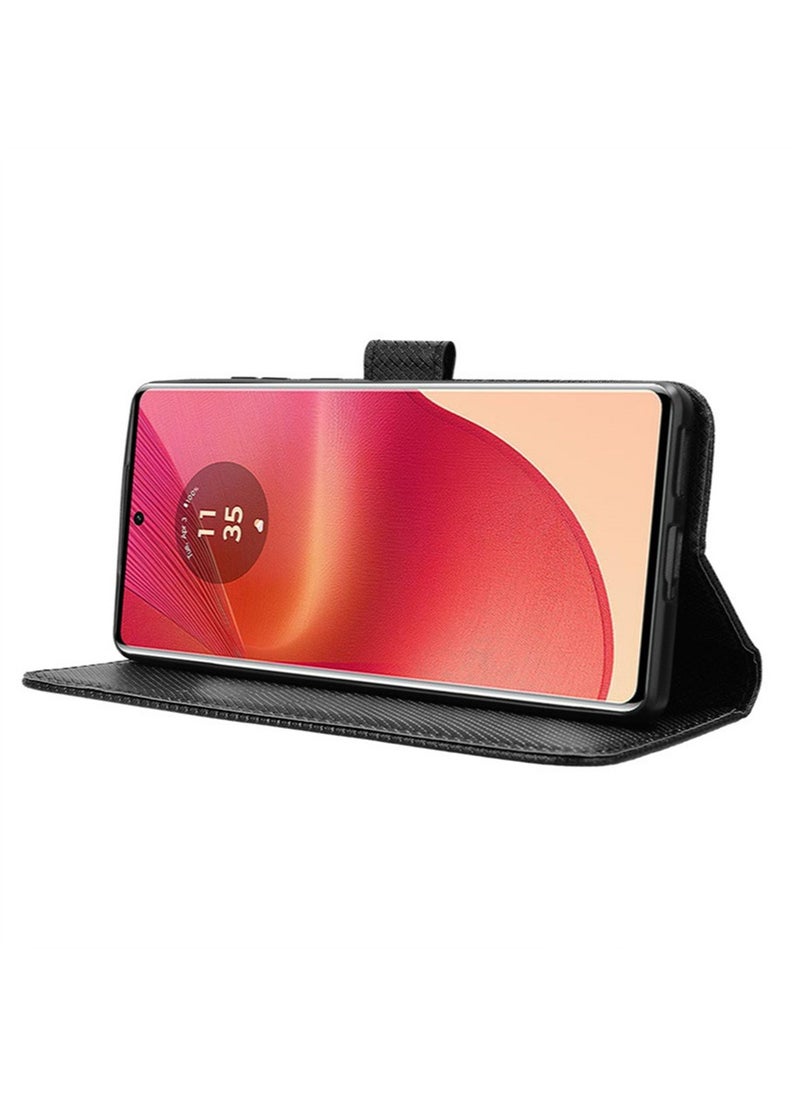 X-level - Case Cover for Motorola Edge 50 Fusion With Full Body Camera Len Protector PU Leather Wallet Card Holder Shockproof Protective Back Cover With Release Hand Phone Daily Video Kickstand - Image 1