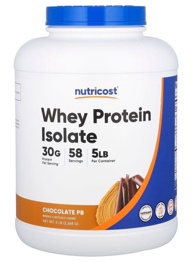 Nutricost Whey Protein Isolate Chocolate PB 5 lb (2268 g) - Image 1