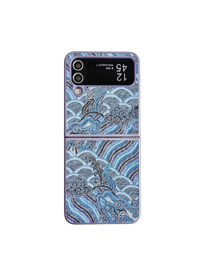 اس-توب جراب لهاتف Samsung Galaxy Z Flip 4، جراب هاتف بتغطية كاملة مطرز بنقشة غيوم مواتية - Image 1