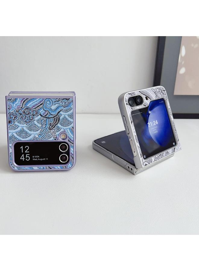 اس-توب جراب لهاتف Samsung Galaxy Z Flip 4، جراب هاتف بتغطية كاملة مطرز بنقشة غيوم مواتية - Image 3