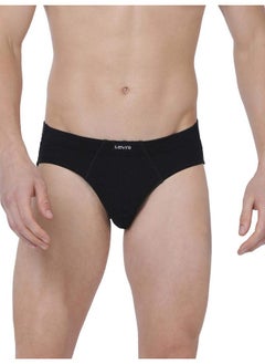 Levi's Levi's Men's Cotton Style #011 Comfort Regular Fit Solid Brief (Pack of 3) (#011-BRIEF-BLK/NAVY/NMEL-P3_Black,Navy,N.Melange_L)  - Image 4