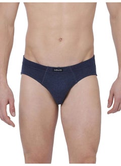 Levi's Levi's Men's Cotton Style #011 Comfort Regular Fit Solid Brief (Pack of 3) (#011-BRIEF-BLK/NAVY/NMEL-P3_Black,Navy,N.Melange_L)  - Image 2