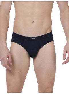 Levi's Levi's Men's Cotton Style #011 Comfort Regular Fit Solid Brief (Pack of 3) (#011-BRIEF-BLK/NAVY/NMEL-P3_Black,Navy,N.Melange_L)  - Image 3