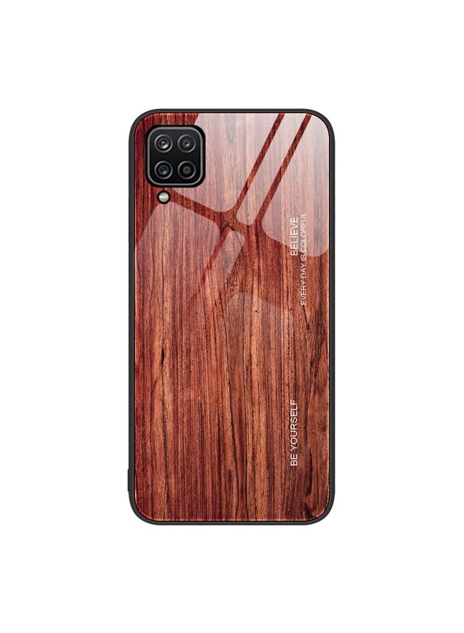 اس-توب جراب لهاتف Samsung Galaxy A12 5G جراب هاتف واقٍ من الزجاج بحبيبات الخشب - Image 1