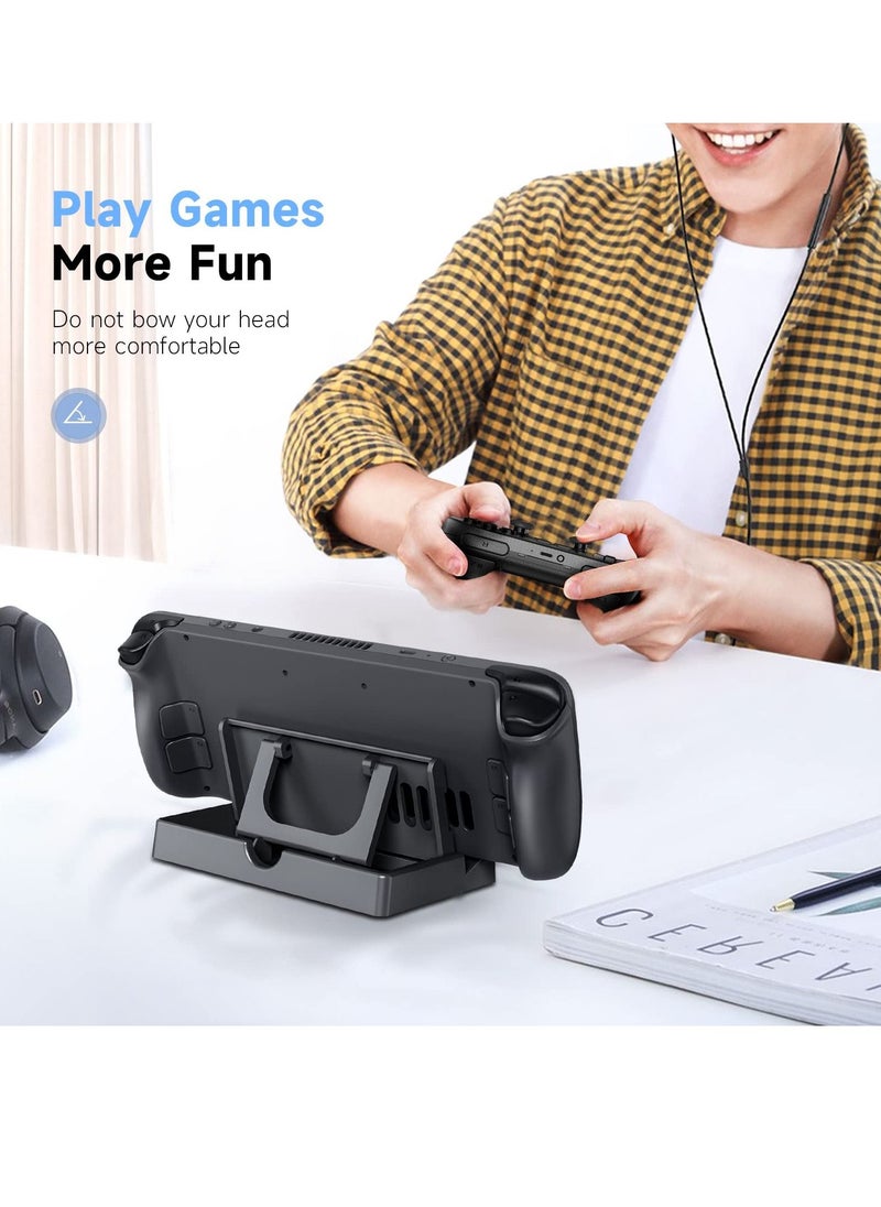 SYOSI - Stand Base for Valve Steam Deck, 3 Angle Level Adjustable Holder Stand, Portable Foldable Non-Slip Bracket for Steam Deck Accessories / Switch / Switch Lite / Switch OLED / Tablets and Smartphones - Image 1
