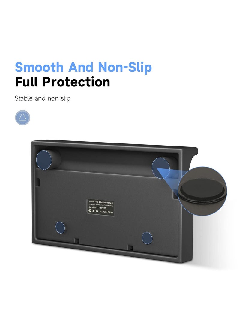 SYOSI - Stand Base for Valve Steam Deck, 3 Angle Level Adjustable Holder Stand, Portable Foldable Non-Slip Bracket for Steam Deck Accessories / Switch / Switch Lite / Switch OLED / Tablets and Smartphones - Image 1