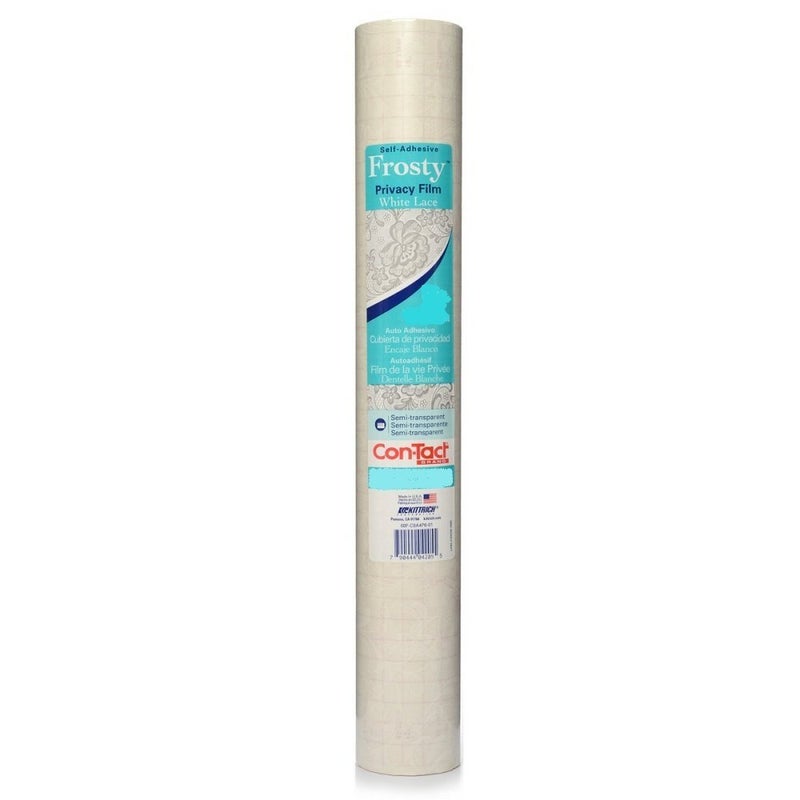 ConTact Brand Creative Clear Covering Versatile and SelfAdhesive Shelf Liner SemiTransparent Privacy Film Protective Clear Vinyl 18 x 9 Frosty White Lace