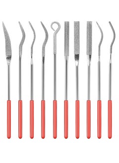 Generic 10Pcs Diamond Needle File Set, 140mm/5.5inch Small Curved Metal Files, Miniature and Model Tools for Jewelry and Stone Carving  - Image 1