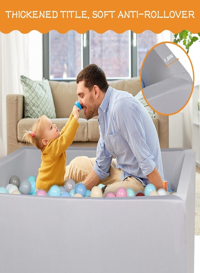 CALEPTONG Foam Ball Pit - 42"x 30"x 13.8" Ball Pits for Toddlers, Soft Rectangle Kiddie Baby Playpen Ball Pool for Kids, Ideal Gift for Babies Indoor and Outdoor Game, Balls not Included - Image 3