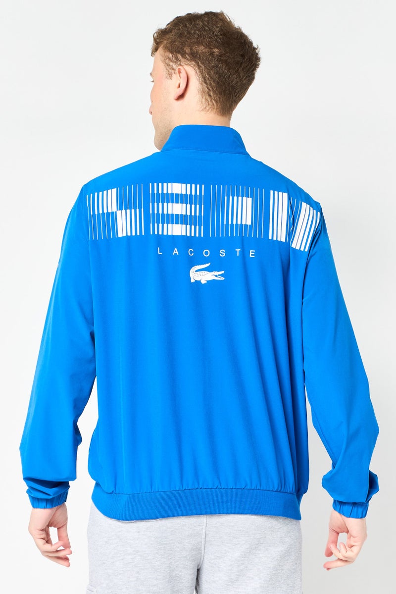 LACOSTE Men Graphic Print Windbreaker Jacket, Blue - Image 4