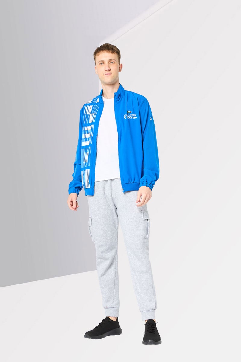LACOSTE Men Graphic Print Windbreaker Jacket, Blue - Image 2