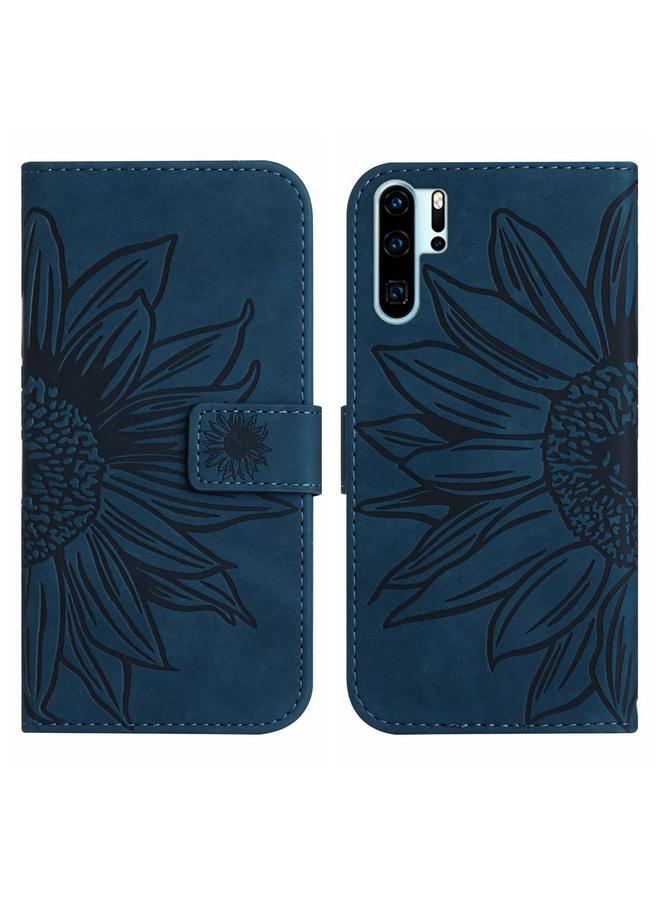 اس-توب جراب هاتف Huawei P30 Pro من الجلد المريح بنقشة زهرة الشمس مع حبل تعليق - Image 2