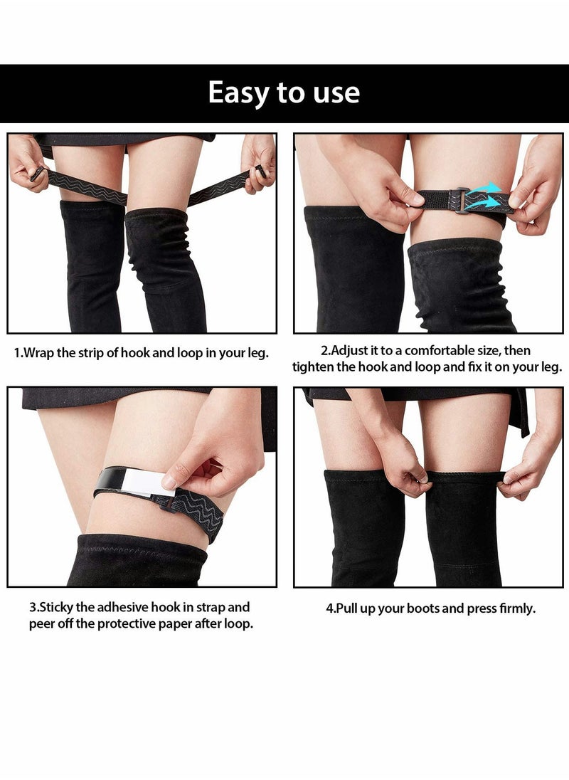 Knee Boots Straps TERRIFI Adjustable Elastic Boots Straps with Hook and Loop Tape for Knee high Boots Velcro 6 Pieces