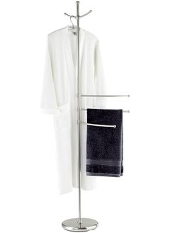 Raxoom Adiamo Towel and Coat Rack, Steel, Heavy Solid Foot, Home & Bathroom Accessory, Storage Rack for Towels, Coats, Hats, 28x170x28cm, Matt  - Image 1