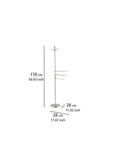 Raxoom Adiamo Towel and Coat Rack, Steel, Heavy Solid Foot, Home & Bathroom Accessory, Storage Rack for Towels, Coats, Hats, 28x170x28cm, Matt  - Image 4
