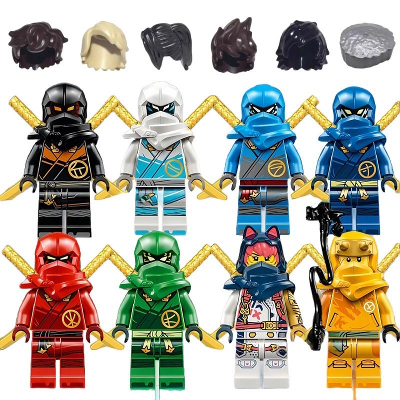 17 Seasons Ninja Role Series Figure Building Blocks with Double-Sided Print and Weapons, Boys Assembly Toy - Image 1