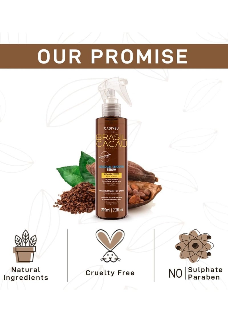 برازيل كاكاو سيروم برازيل كاكاو Gradual Smooth 215 مل - علاج فوري لتنعيم الشعر والسيطرة على التجاعيد - Image 5