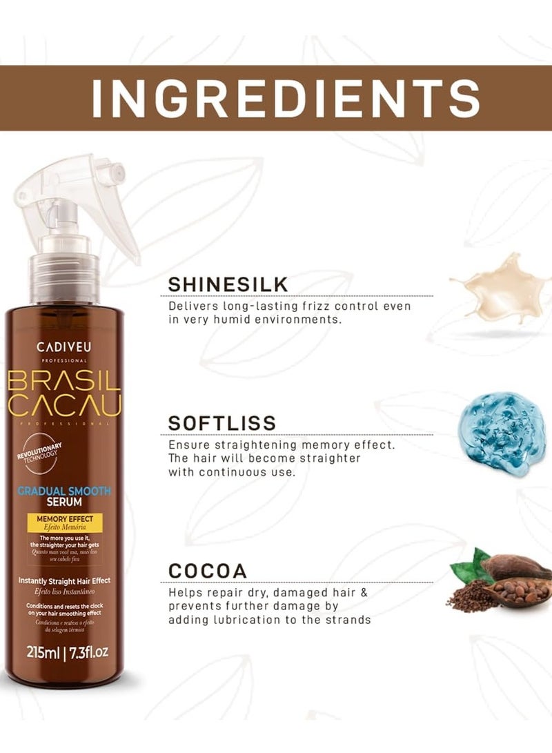 برازيل كاكاو سيروم برازيل كاكاو Gradual Smooth 215 مل - علاج فوري لتنعيم الشعر والسيطرة على التجاعيد - Image 3