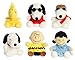 Aurora Peanuts Palm Pal Plush 6 Piece Bundle Charlie Brown Lucy Woodstock Joe Cool Flying Ace and Snoopy 5 inches - Image 2