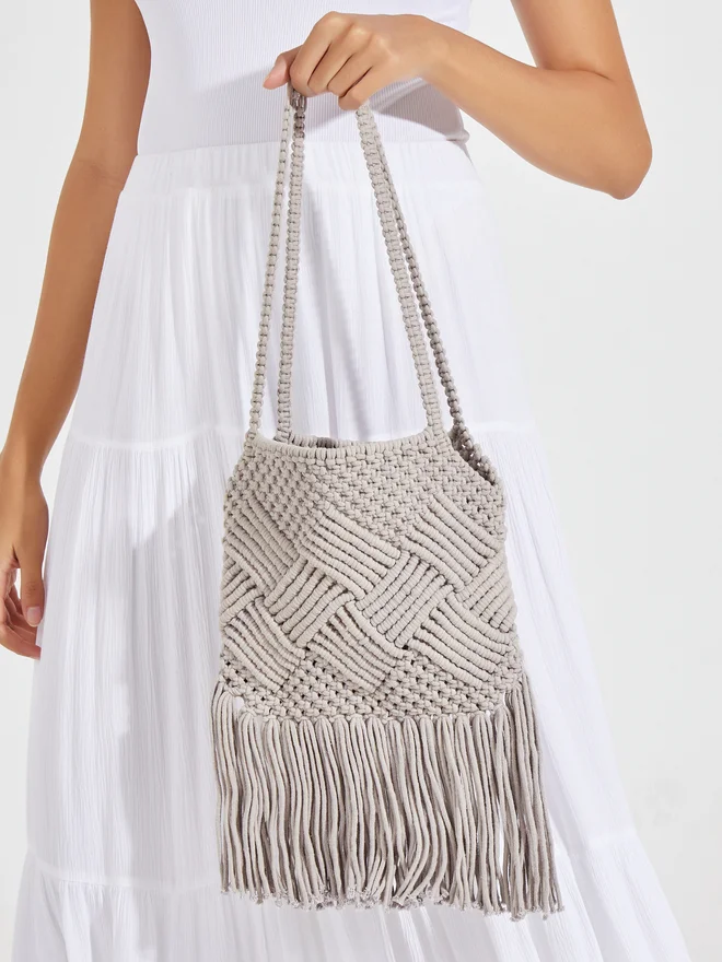 Styli Styli Weave Pattern Crochet Shoulder Bag