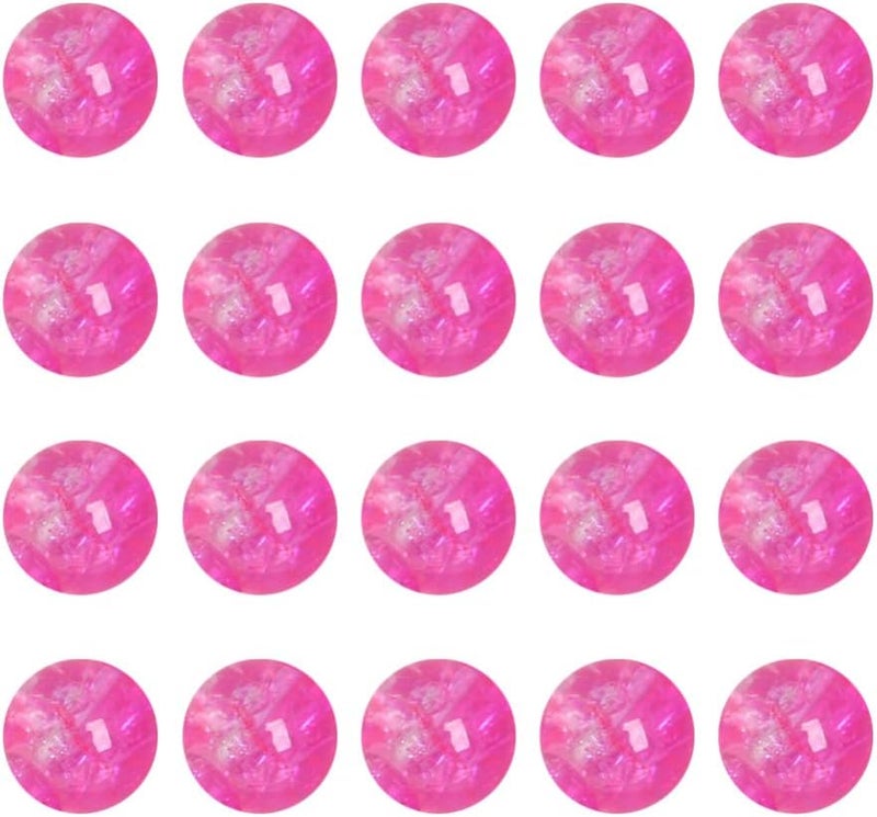 comfrt 40Pcs Glass Spacer Loose Beads Crystal Crackle Beads for DIY Necklace Bracelet Jewelry Making (10mm Pink) - Image 4
