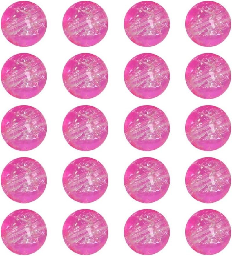 comfrt 40Pcs Glass Spacer Loose Beads Crystal Crackle Beads for DIY Necklace Bracelet Jewelry Making (10mm Pink) - Image 1