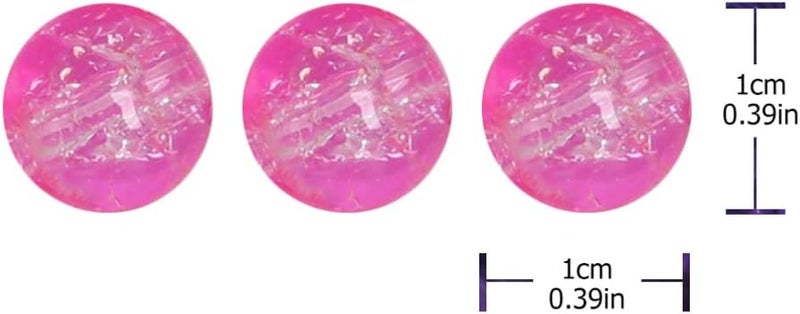 comfrt 40Pcs Glass Spacer Loose Beads Crystal Crackle Beads for DIY Necklace Bracelet Jewelry Making (10mm Pink) - Image 2