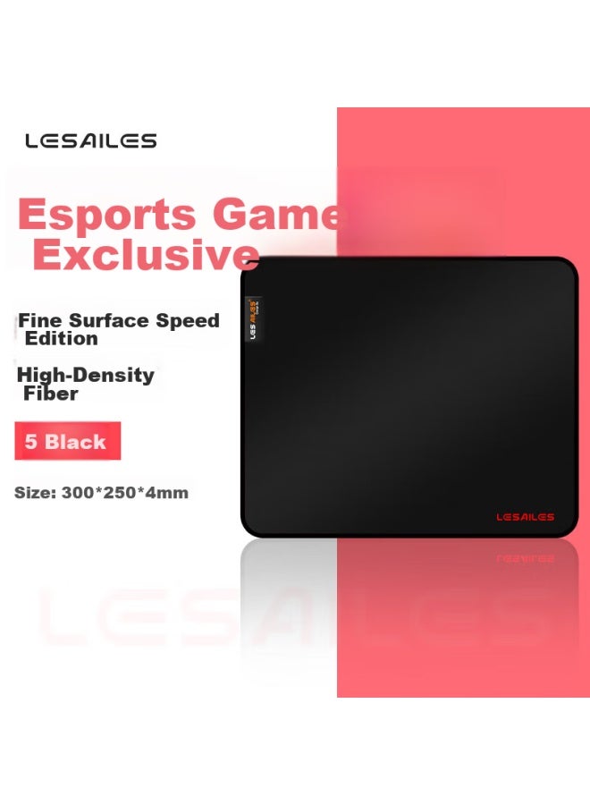 Lesailes Feidun Lesailes High-density Fiber Fine Surface Professional Gaming Mouse Pad, Medium-sized Edge-locked Computer Desk Mat, Red And Black, 300*250*4mm - Image 1